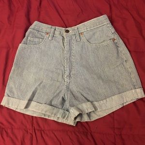 Vintage stripe high waisted shorts
